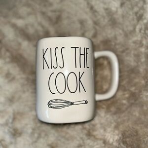 Rae Dunn White 'Kiss the Cook' Mug